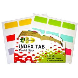 GOLD SOVEREIGN INDEX TABS PEEL & STICK 22X25MM MULTI-COLOURED PACK OF 54