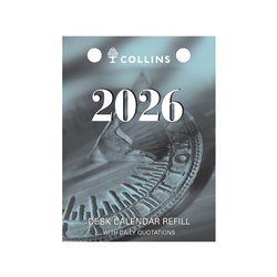 COLLINS DESK CALENDAR REFILL 102 X 76MM TOP PUNCH DAY TO PAGE