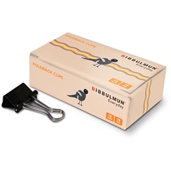 BIBBULMUN FOLDBACK CLIP 19MM BOX OF 12