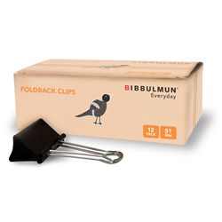 BIBBULMUN FOLDBACK CLIP 51MM BOX OF 12