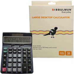 BIBBULMUN DESKTOP CALCULATOR 12 DIGIT LARGE BLACK